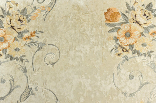 Clearance Sale!Heavyweight French Champagne Gold Cream Floral Embroidery Crushed Cut Velvet Fabric For Chair|Vintage Velvet For Curtain