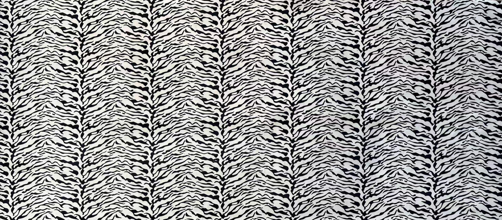 Clearance Sale!Heavy Weight Black and White Tiger Skin Print on Plain Cut Velvet Upholstery Fabric For Couch Chair|Vintage Animal Fabric