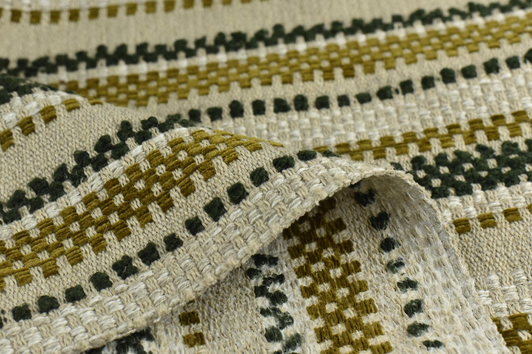 Designer High End Extra Heavy Weight Linen Blend Olive Green Striped Upholstery Fabric For Chair|Heavy Duty Rust Brown Textured Sofa Fabric