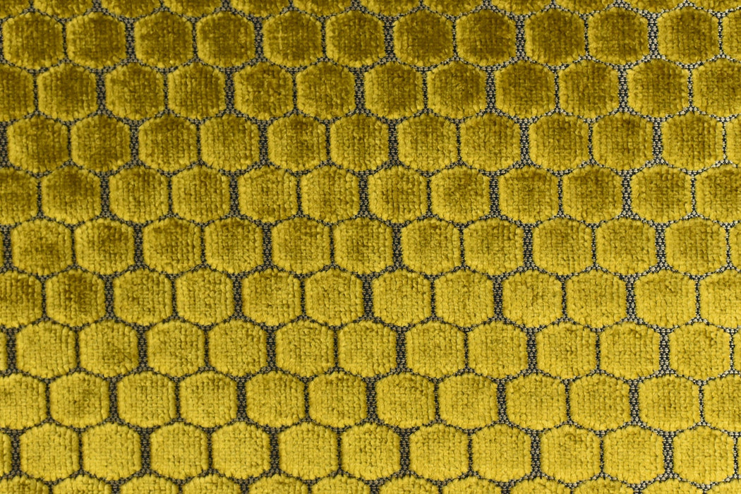 Heavy Weight Reef Gold Geometric Jacquard Cut Velvet Upholstery Fabric For Chair Couch|Vinatge Geometric Thick Velvet Furniture Fabric