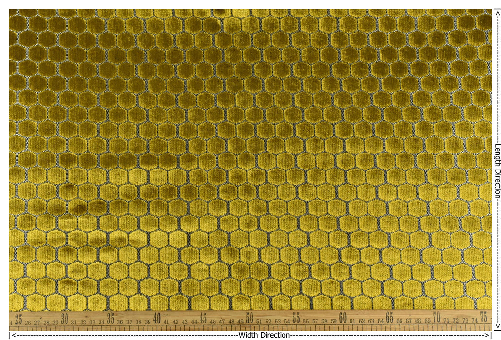 Heavy Weight Reef Gold Geometric Jacquard Cut Velvet Upholstery Fabric For Chair Couch|Vinatge Geometric Thick Velvet Furniture Fabric