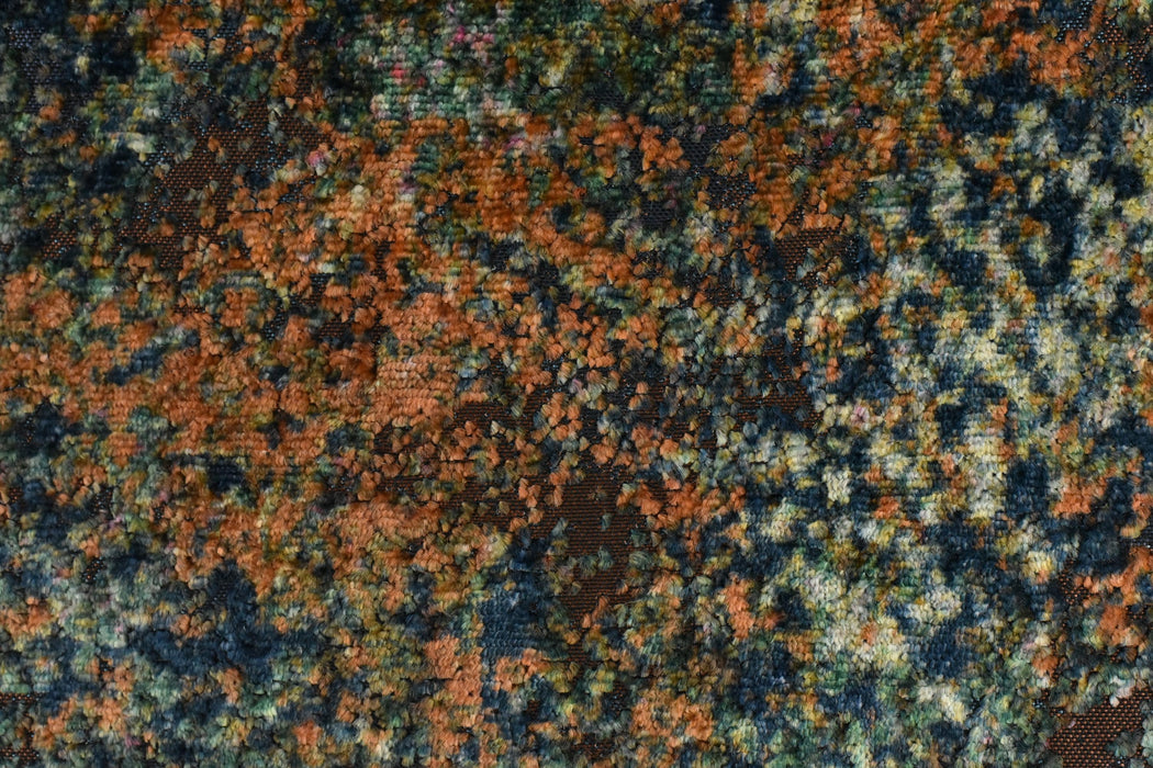 Heavy Weight Multi-Colored Abstract Jacquard Velvet Upholstery Fabric|Blue Green Gold Raised Cut Velvet Fabric|Luxury Furniture Fabric