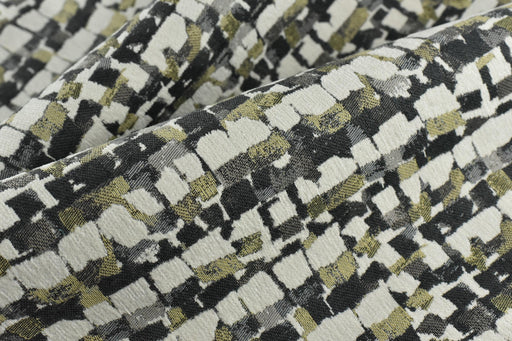 Heavy Weight Chartreuse Geen and Green Upholsetry Fabric|Botanical Floral Jacquard Fabric|Abstract Geometric Furniture Fabric for Chairs