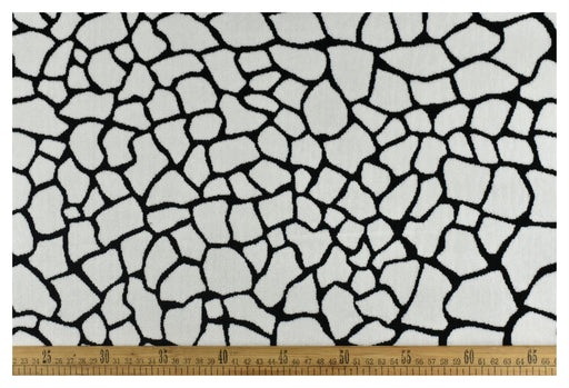 Heavy Weight Black and White Geometric Abstract Cut Velvet For Chair|Heavy Duty Geometric Pattern Thick Velvet Furniture Fabric