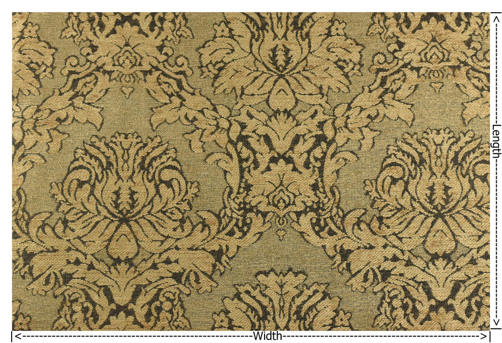 Heavy Weight Mid Century Modern Brown Damask Floral Chenille Upholstery Fabric For Chair|Vinatge Flower Furniture Fabric