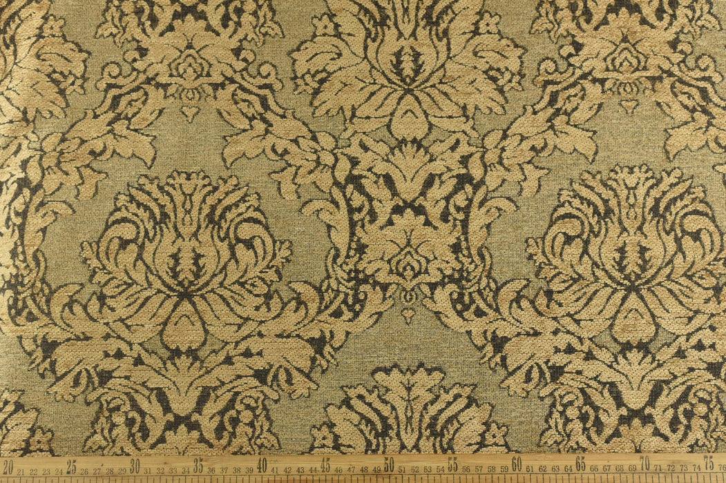 Heavy Weight Mid Century Modern Brown Damask Floral Chenille Upholstery Fabric For Chair|Vinatge Flower Furniture Fabric