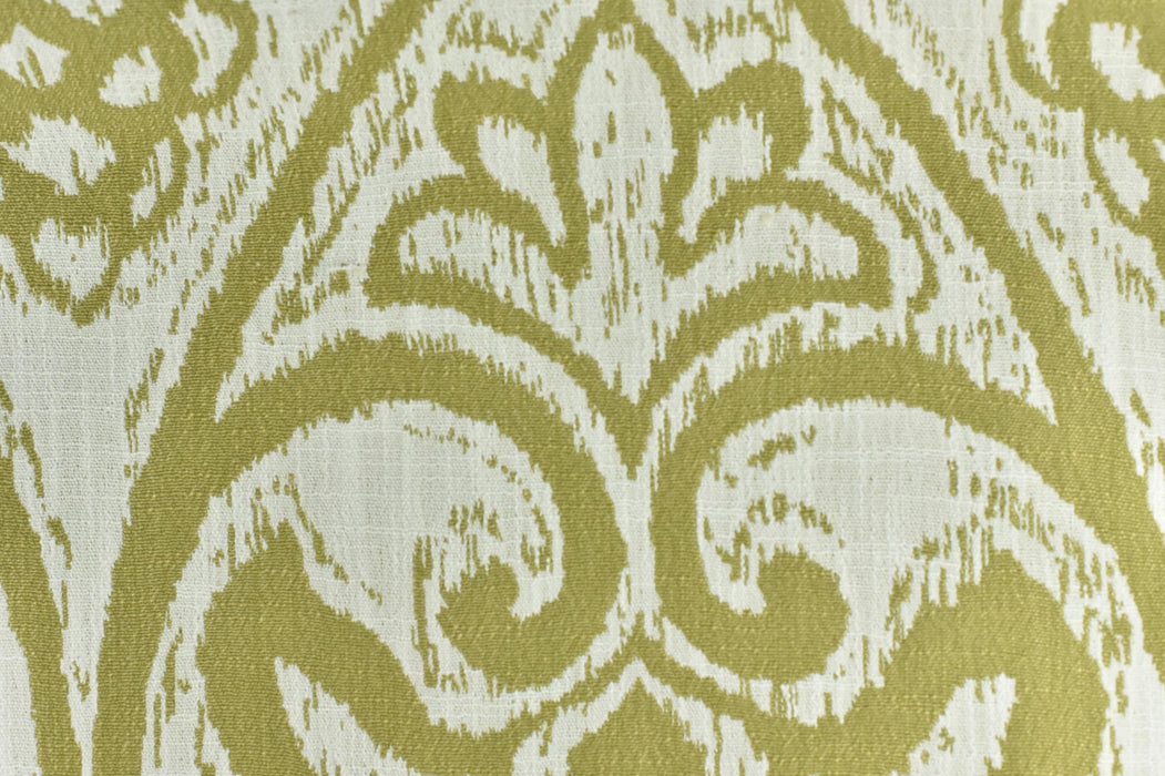 Heavy Weight Green Ikat Lattice Geometric Upholstery Fabric|Vintage Ethnic Style Furniture Fabric|Boho Tribal Pattern for Chairs, Pillows