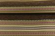 Mid Century Modern Brown Red Green Striped Chenille Upholstery Fabric|Vintage Jacquard Woven Geometric Fabric for Chairs, Couches, Pillows
