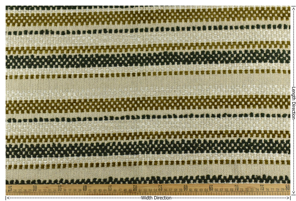 Designer High End Extra Heavy Weight Linen Blend Olive Green Striped Upholstery Fabric For Chair|Heavy Duty Rust Brown Textured Sofa Fabric