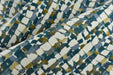 Heavy Weight Blue and Green Tropical Upholsetry Fabric|Botanical Floral Jacquard Fabric|Abstract Geometric Furniture Fabric for Chairs