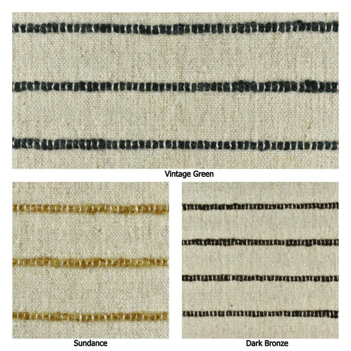 Extra Heavy Weight Cotton Linen Blend Green Striped Upholstery Fabric For Chair|Chunky Raised Strip Fabric|Durable Furniture Fabric For Sofa