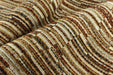 Designer High End Heavy Weight Linen Blend Rust Brown Striped Boucle Upholstery Fabric For Chair|Heavy Duty Geometric Furniture Fabric