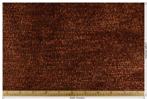 Heavy Weight Rust Brown Wool Blend Upholstery Fabric|Extra Soft Plushed Textured Fabric For Chair Couch|Luxury Furniture Fabric For Sofa