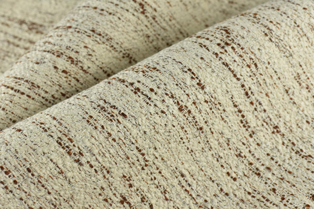 Heavy Weight Cream Rust Brown Textured Wool Blend Upholstery Fabric|Coarse Woven Fabric For Chair Sofa |Luxury Furniture Fabric by the Yard