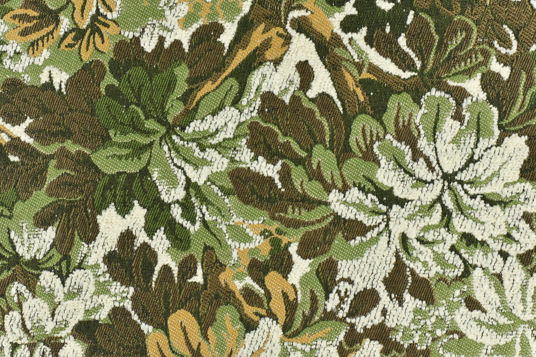 Heavy Weight Vintage Green Floral Jacquard Upholstery Fabric For Chair|Mid Century Modern Tapestry Fabric|Botanical Fabric for Headboard