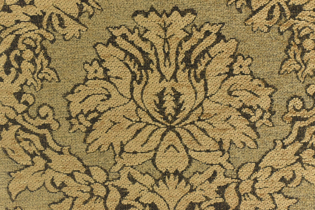 Heavy Weight Mid Century Modern Brown Damask Floral Chenille Upholstery Fabric For Chair|Vinatge Flower Furniture Fabric