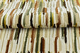 Heavyweight Multi-Colored Cut Velvet Upholstery Fabric|Modern Abstract Raised Stripe in Green Gold Brown White Furniture Fabric for Chairs
