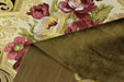 CLEARANCE SALE!Antique Red Gold Green Embroidered Floral on Olive Cut Velvet Upholstery Fabric|Heavy Large Alabaster Rose Fabric for Chairs