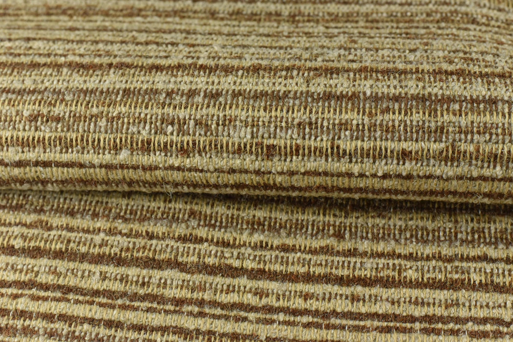 Designer High End Heavy Weight Cotton Blend Striped Boucle Upholstery Fabric|Textured Fabric For Chair Sofa|Brown Yellow Chunky Fabric