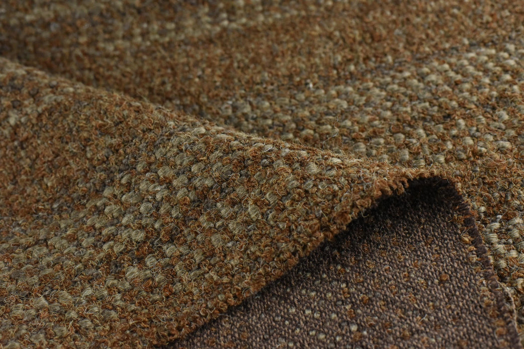 Designer Luxury Wool Linen Cotton Blend Boucle Upholstery Fabric|Textured Fabric For Chair Sofa|Brown Chunky Rustic Decor Fabric By The Yard