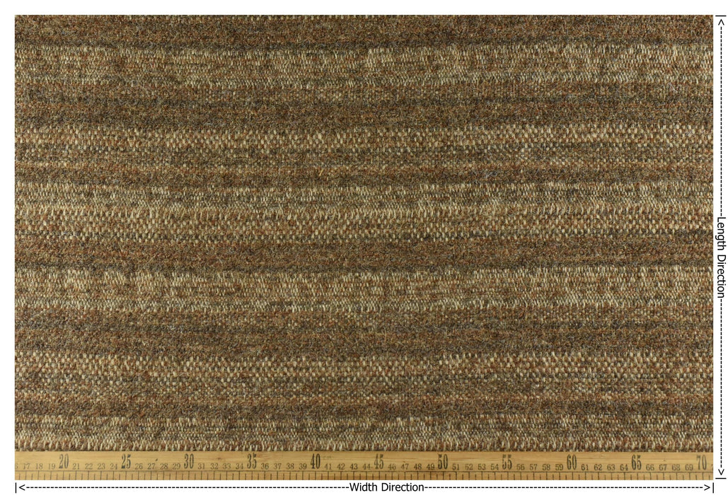 Designer Luxury Boucle Upholstery Fabric|Heavyweight Linen Blend Brown Chunky Textured Fabric for Sofa Chair|Rustic Decor Fabric by the Yard