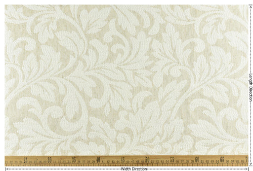 Heavy Weight Vintage Cream White Floral Jacquard Wool Linen Cotton Blend Upholstery Fabric For Chair Curtain|Home Decor Cozy Soft Fabric