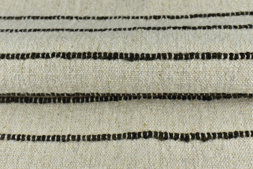 Extra Heavy Weight Cotton Linen Blend Green Striped Upholstery Fabric For Chair|Chunky Raised Strip Fabric|Durable Furniture Fabric For Sofa