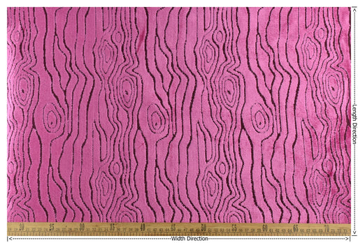 Heavy Weight Purplish Red Wood Bark Textured Abstract Geometric Raised Cut Velvet Upholsetry Fabric For Chair Couch