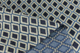 Heavy Weight Blue Raised Diamond Pattern Cut Velvet Upholsetry Fabric For Chair Couch|Luxury Geometric Jacquard Velvet Fabric For Ottoman