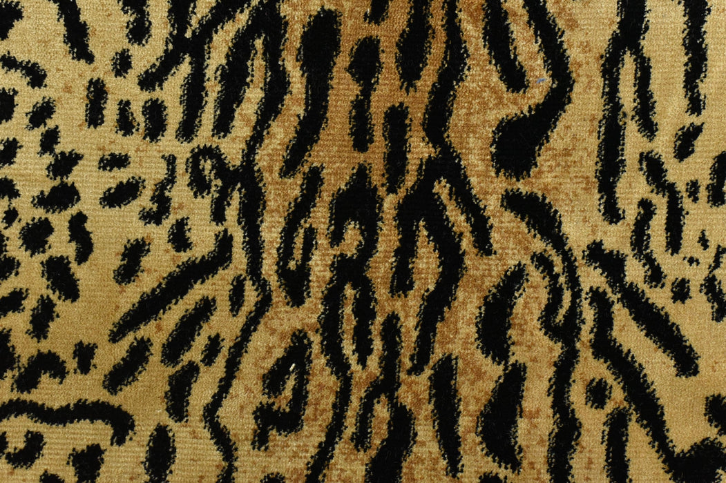 Heavy Weight Gold Black Exotic Tiger Skin Cut Velvet Upholstery Fabric For Chair|Wild Animal Abstract Geometric Furniture Upholstery Fabric