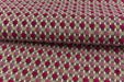 Heavy Weight Raised Square Dot Geometric Cut Velvet Upholstery Fabric For Chair|Multi-Colored Pink Checkered Velvet Fabric For Couch