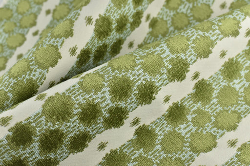 Heavy Weight Blue and Green Geometric Cut Velvet Upholstery Fabric|Luxury Abstract Raised Textured Fabric For Chair, Sofa, and Pillow Fabric