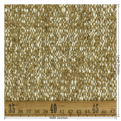 Designer Heavy Weight Wool Linen Blend Light Brown White Boucle Upholstery Fabric|Textured Fabric Chair Sofa|Unique Chunky Furniture Fabric