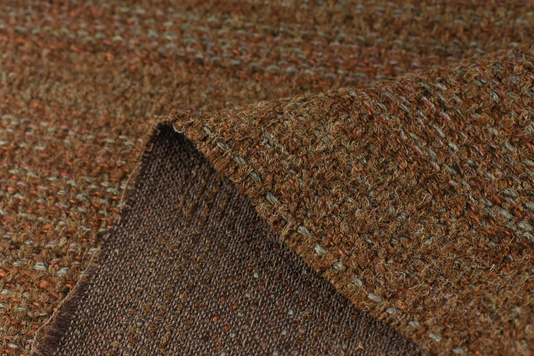 High End Heavy Weight Reddish Brown Wool Linen Cotton Blend Upholstery Fabric For Chair|Cozy Chunky Furniture Fabric For Sofa Headboard
