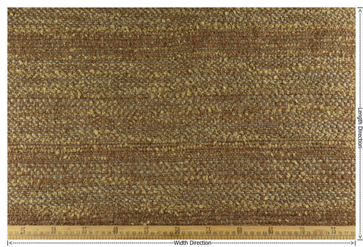 Upmarket Heavy Weight Wool Linen Cotton Blend Upholstery Fabric|Rustic Textured Weave for Chair and Sofa|Brown Mustard Yellow Chunky Fabric