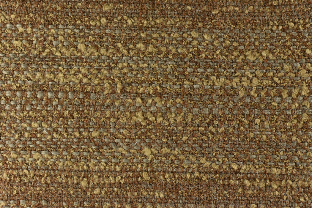 Upmarket Heavy Weight Wool Linen Cotton Blend Upholstery Fabric|Rustic Textured Weave for Chair and Sofa|Brown Mustard Yellow Chunky Fabric