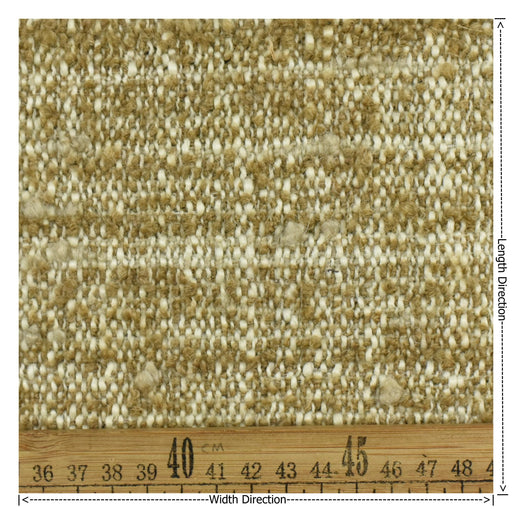 Heavy Weight Wool Linen Blend Cream Brown Boucle Upholstery Fabric|Chunky Loop Textured For Chair Sofa|Unique Furniture Fabric For Ottoman