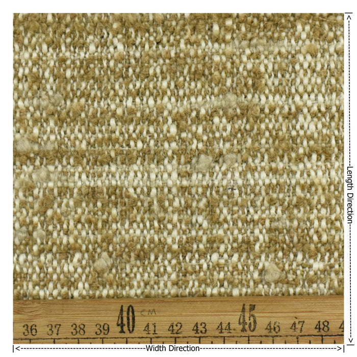 Heavy Weight Wool Linen Blend Cream Brown Boucle Upholstery Fabric|Chunky Loop Textured For Chair Sofa|Unique Furniture Fabric For Ottoman