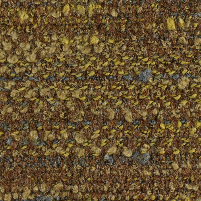 Heavyweight Wool Linen Blend Brown Light Gold Boucle Upholstery Fabric|Textured Fabric For Chair Sofa|Unique Chunky Furniture Fabric