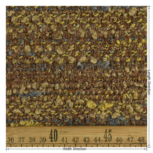 Heavyweight Wool Linen Blend Brown Light Gold Boucle Upholstery Fabric|Textured Fabric For Chair Sofa|Unique Chunky Furniture Fabric