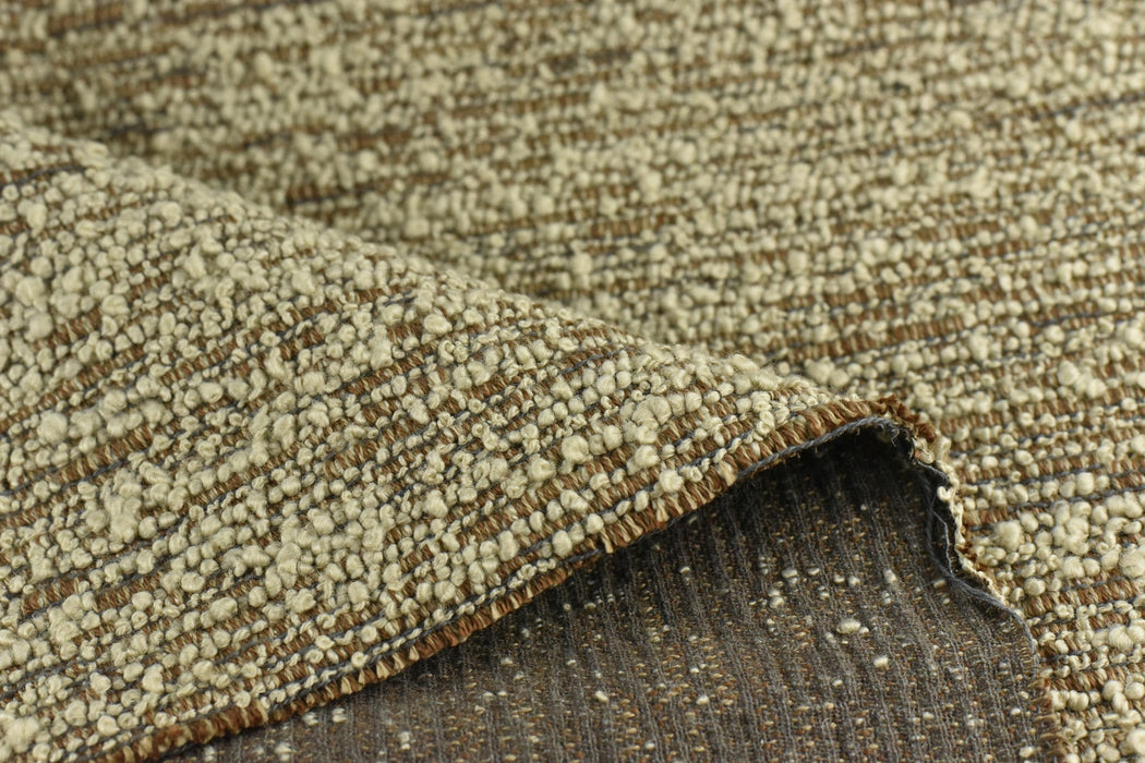 Luxury Heavy Weight Wool Cotton Blend Boucle Upholsetry Fabric in Reddish-Brown Beige|Vintage Textured and Durable Fabric for Sofa Chair