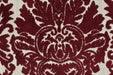Heavy Weight Mid-Century Modern Red Damask Floral Cut Velvet Upholsetry Fabric For Chair|Vintage Floral Jacquard Fabric For Sofa Ottoman