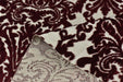 Heavy Weight Mid-Century Modern Red Damask Floral Cut Velvet Upholsetry Fabric For Chair|Vintage Floral Jacquard Fabric For Sofa Ottoman