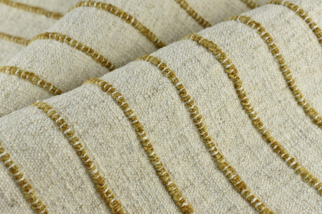 Extra Heavyweight Cotton Linen Blend Yellow Striped Upholstery Fabric For Chair|Chunky Raised Strip Fabric|Durable Furniture Fabric For Sofa