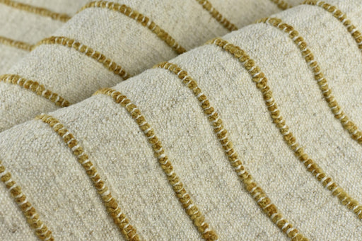 Extra Heavyweight Cotton Linen Blend Yellow Striped Upholstery Fabric For Chair|Chunky Raised Strip Fabric|Durable Furniture Fabric For Sofa