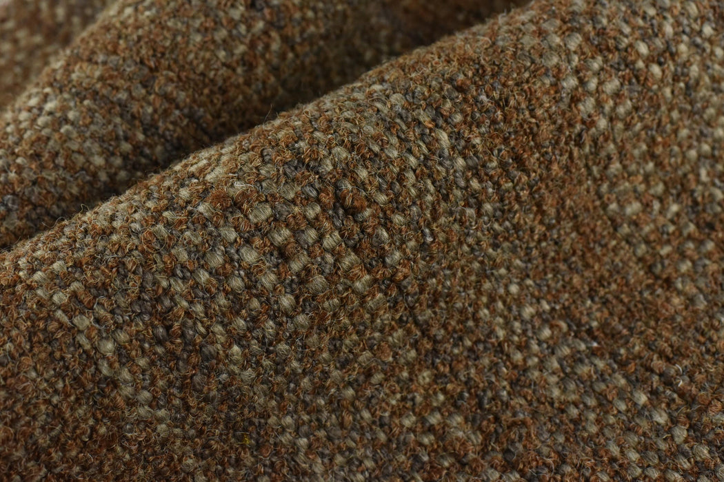 Designer Luxury Wool Linen Cotton Blend Boucle Upholstery Fabric|Textured Fabric For Chair Sofa|Brown Chunky Rustic Decor Fabric By The Yard