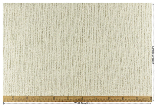 Designer Luxury Plushed Textured 100% Pure Cotton Cream White Striped Upholstery Fabric For Chair|Heavy Weight Soft Natural Fabric For Sofa