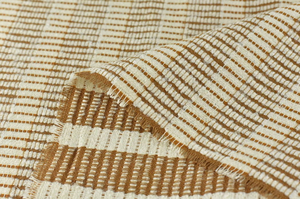 Designer Striped Geometric Textured Wool Cotton Linen Blend Upholstery Fabric For Chair Wall Covering|Fabric For Chair Seat Cushion Pillow