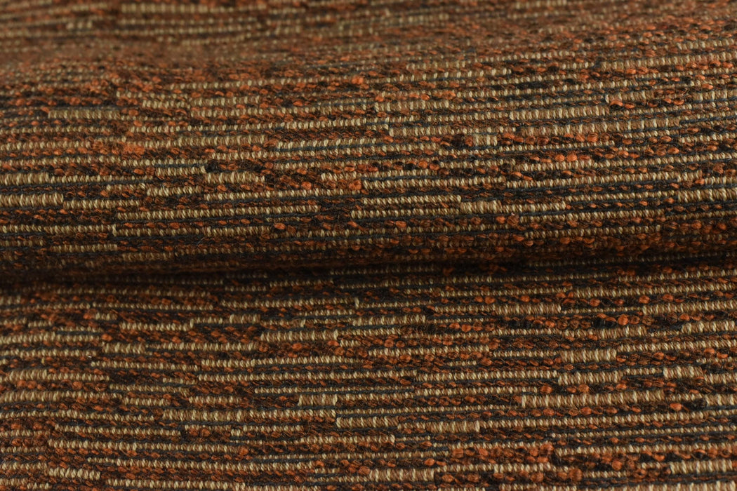 Heavy Weight Wool Cotton Blend Chunky Woven Rust Brown Upholstery Fabric For Chair|Luxury Furniture Reupholstery Fabric For Couch Headboard