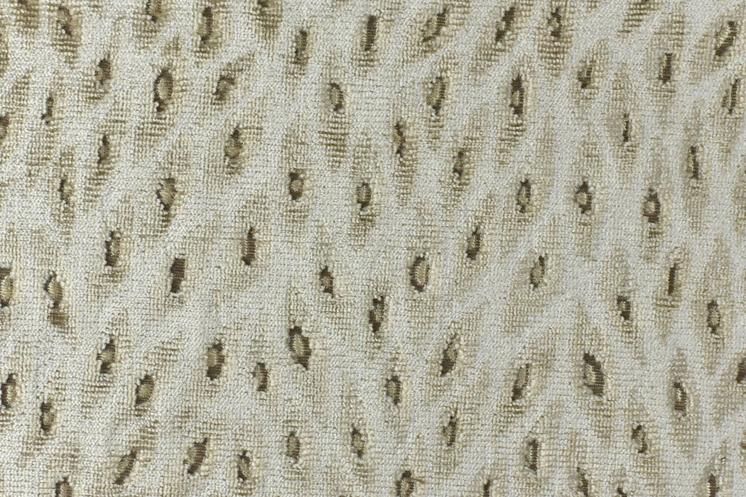 Designer Heavy Weight Cream Grey Peacock Feather Pattern Cut Velvet Upholstery Fabric For Chair|Geometric Animal Skin Fabric